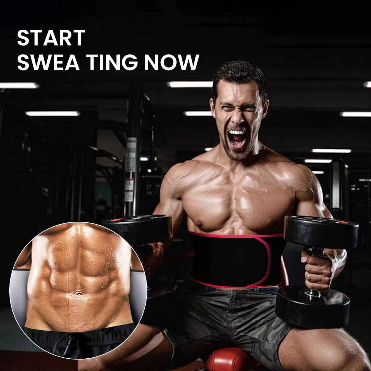 Proberos Waist Trimmer/Tummy Control Belt, Fitness Compression Waist Band Neoprene Waist Trimmer Unisex Adjustable, Waist Trainer Back and Lumbar Support Wrap with Sauna Suit Effect Proberos Waist Trimmer/Tummy Control Belt, Fitness Compression Waist Band Neoprene Waist Trimmer Unisex Adjustable, Waist Trainer Back and Lumbar Support Wrap with Sauna Suit Effect